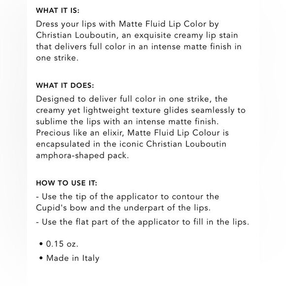 CHRISTIAN LOUBOUTIN Rouge Louboutin Matte Fluid Lip Color Patibaba 009F - Picture 14 of 14